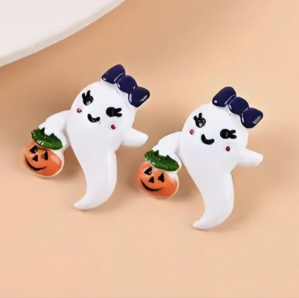 Halloween Ghost Pumpkin Earrings